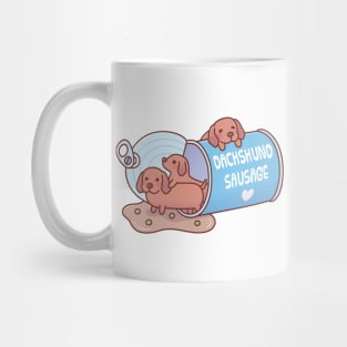 Cute Dachshund Sausage Dogs In A Can Funny Mug